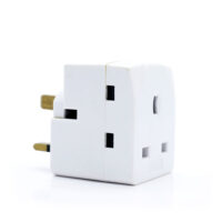 adaptor-plug Typical multiway adaptor plug, which are very often overloaded and lead to fires.