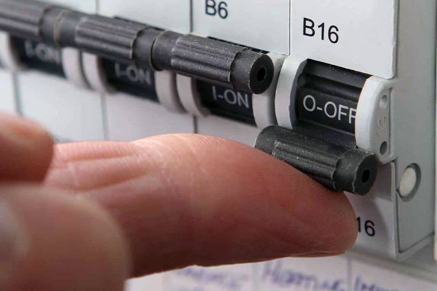 consumer-unit Picture of an MCB in a consumer unit