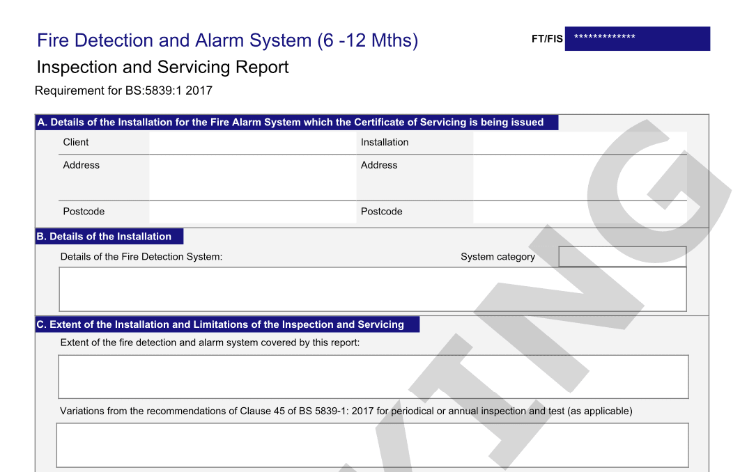 fire-detection-alarm-system-inpection-report BS 5839-1 compliant design certificate