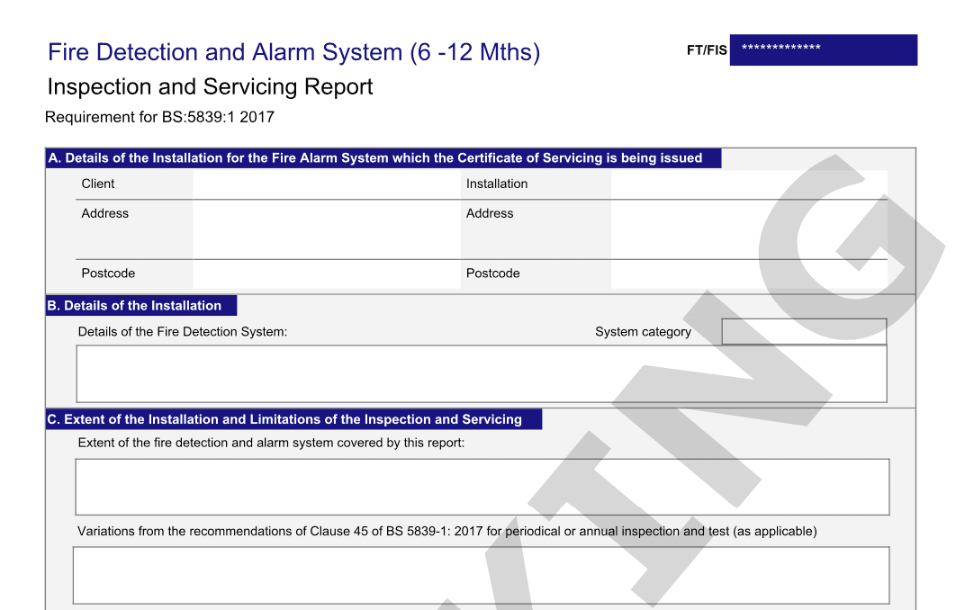 BS 5839-1 compliant design certificate